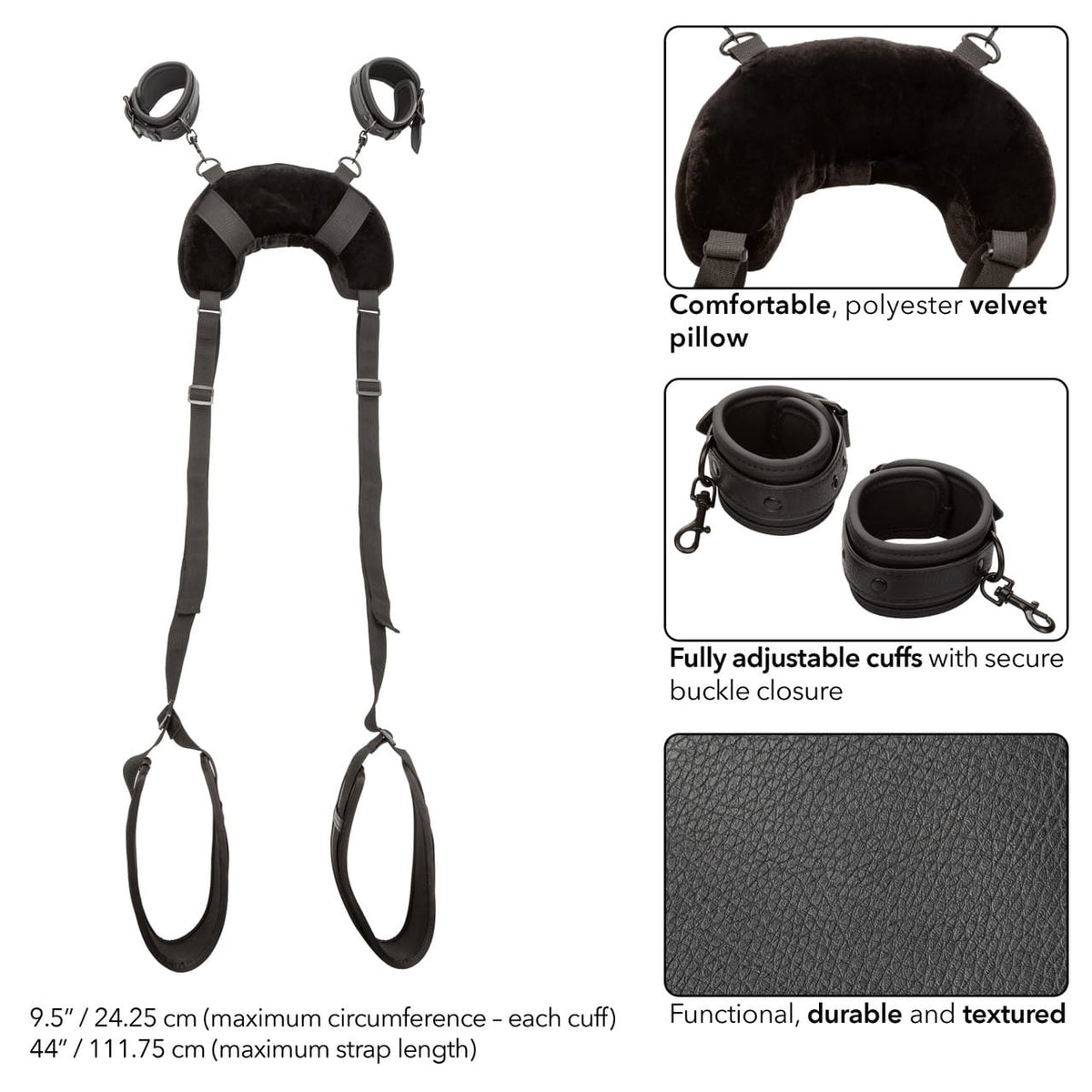CalExotics - Nocturnal Positioning Strap with Pillow (Black) CE2164 CherryAffairs