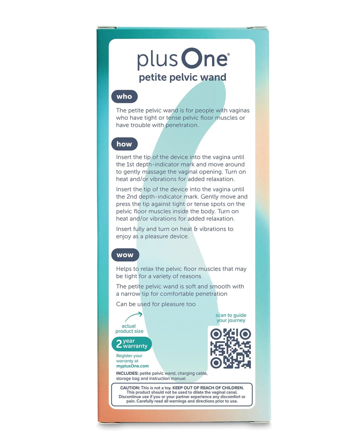 plusOne - Petite Heated Vibrating Pelvic Floor Therapy Wand