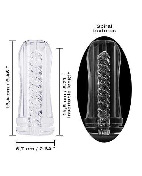 Dorcel - Deep Blow Textured Masturbation Sleeve (Clear) - Clear / Tornado