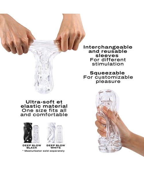 Dorcel - Deep Blow Textured Masturbation Sleeve (Clear) - Clear / Tornado