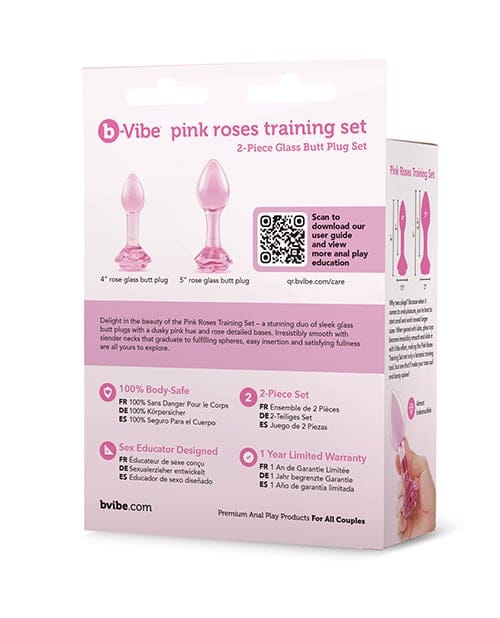 B-Vibe - Pink Roses Silicone Anal Plug Training Set (Pink) BV1036 CherryAffairs