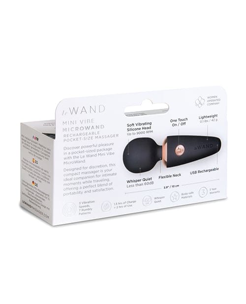 Le Wand - Mini Micro Rechargeable Wand Massager (Black) LW1013 CherryAffairs