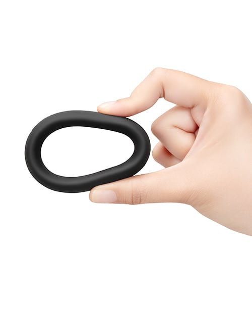 B-Vibe - Snug Silicone Cock Ring Collection (Black) - Black / 45 mm
