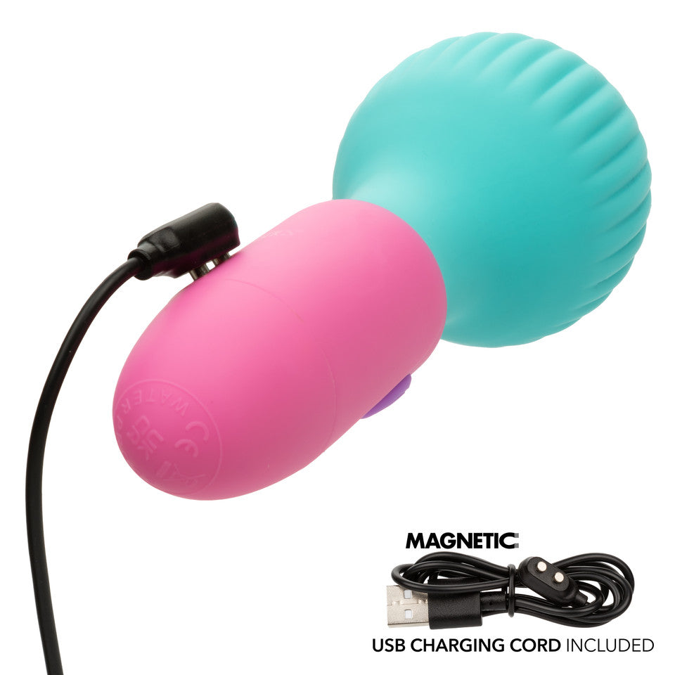 CalExotics - Naughty Bits To The Max Rechargeable Mini Wand Vibrator (Blue) CE2145 CherryAffairs