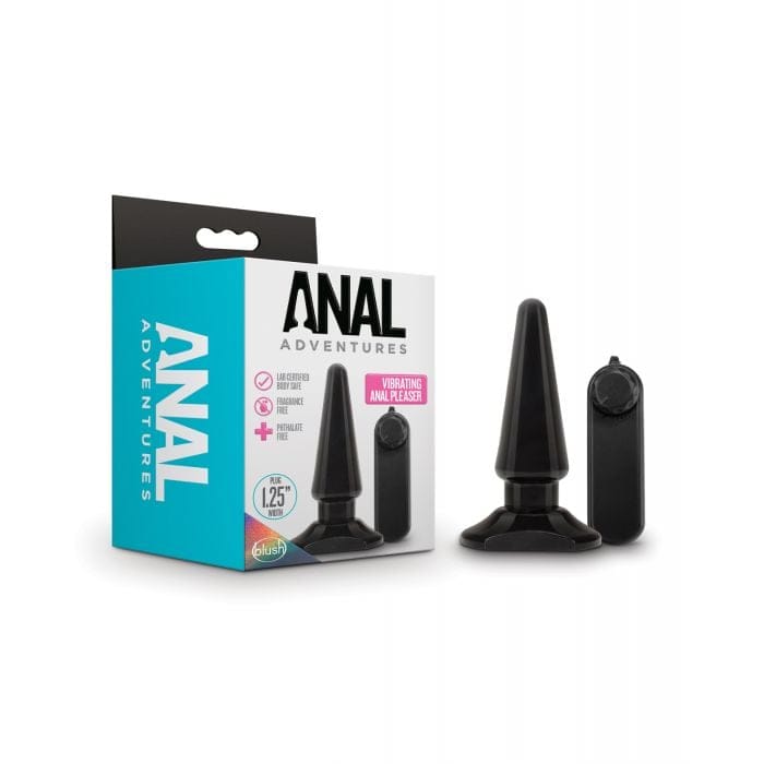 Blush Novelties - Anal Adventures Basic Vibrating Anal Plug (Black) BN1188 CherryAffairs