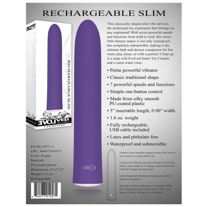 Evolved - Love Is Back Slim Rechargeable G-Spot Vibrator (Purple) EV1225 CherryAffairs