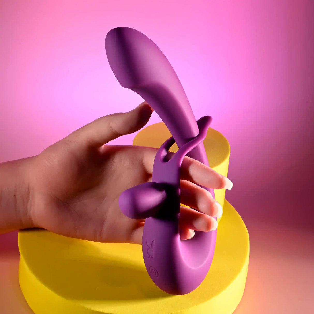 Playboy - Máy rung thỏ điều chỉnh cường độ, sạc lại Cha Cha Slide (màu tím)