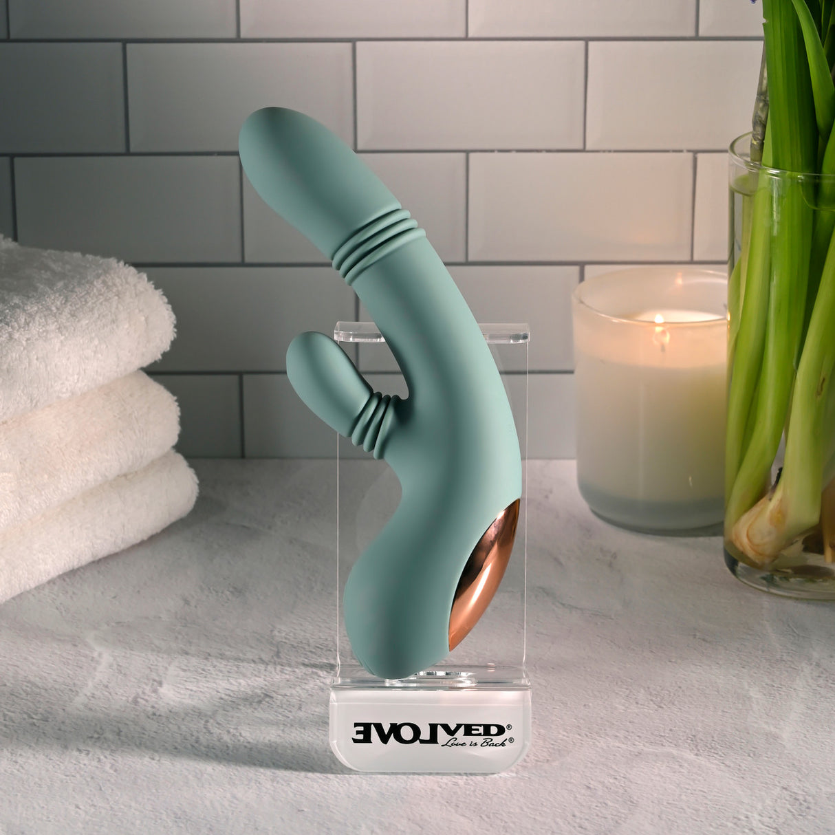 Evolved - Máy rung thỏ sạc điện Rub Me Tender (Xanh lá)