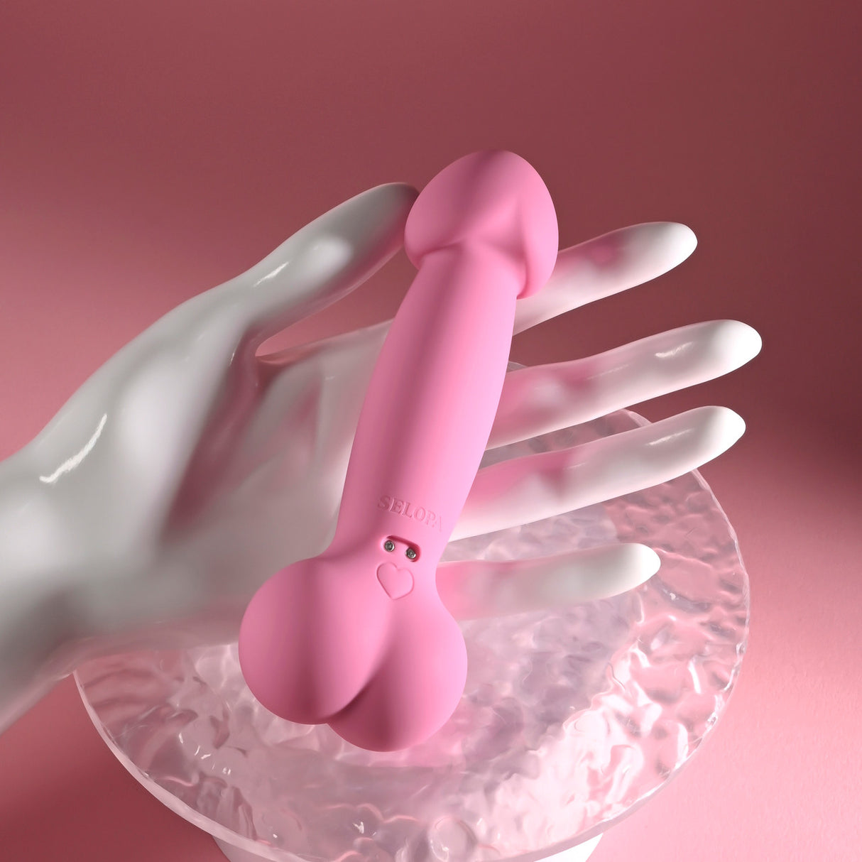 SELOPA - Dương vật giả rung chân thực có thể sạc lại A Bit Nutty (Màu hồng)