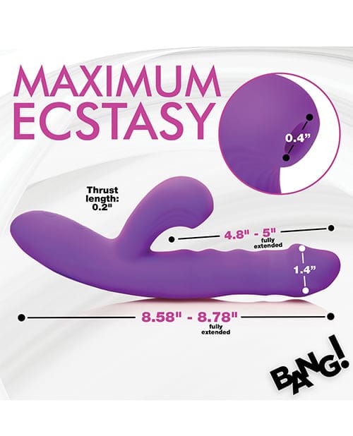 XR Brands - Bang! Thrusting & Sucking Rabbit Vibrator (Purple) XR1104 CherryAffairs
