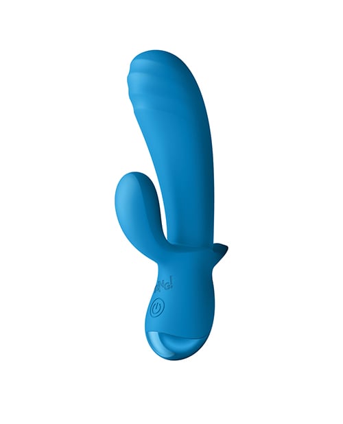XR Brands - Bang! BG Thick Silicone Rabbit Vibrator (Blue) - Blue