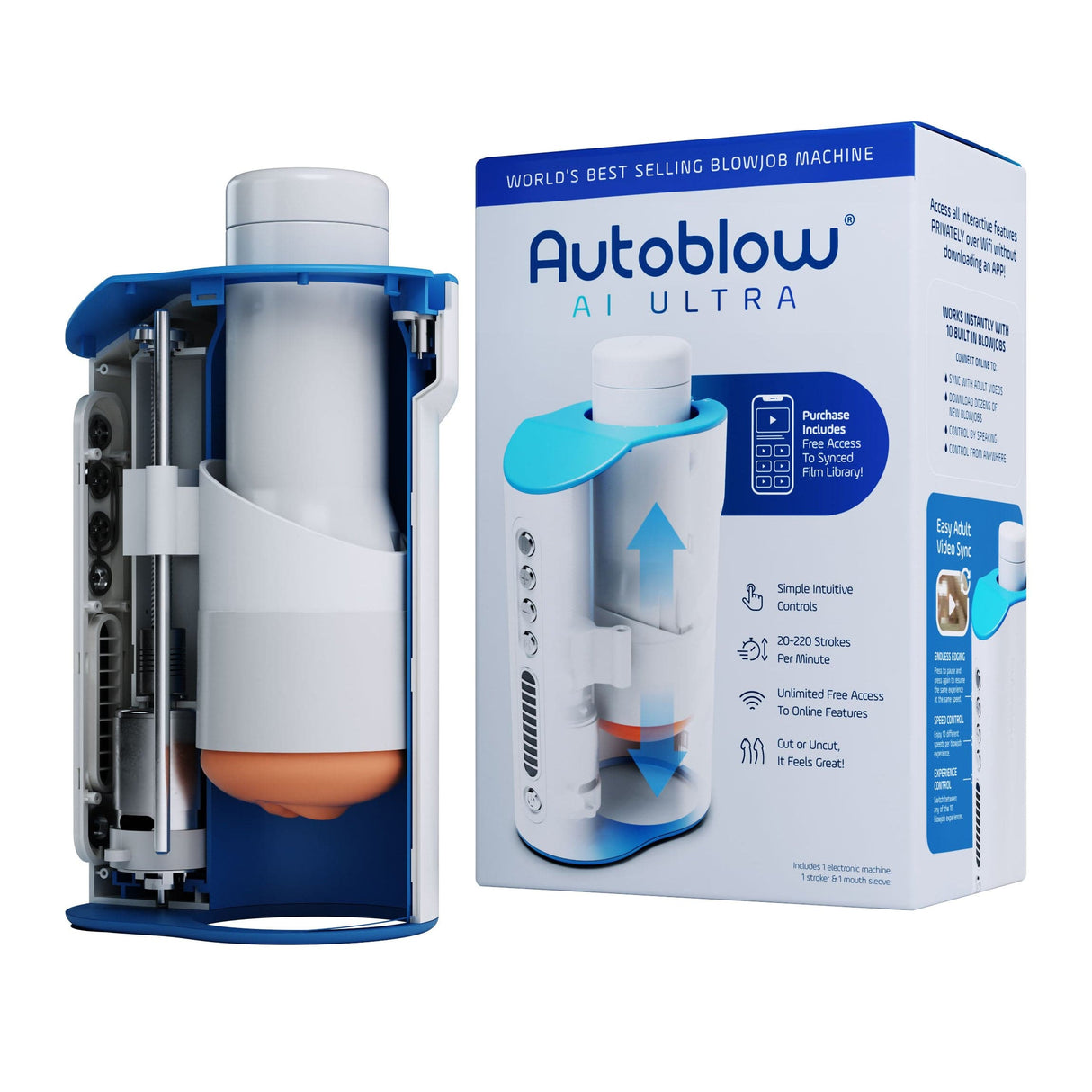 Autoblow - AI Ultra Machine Hands Free Masturbator (White) AB1025 CherryAffairs