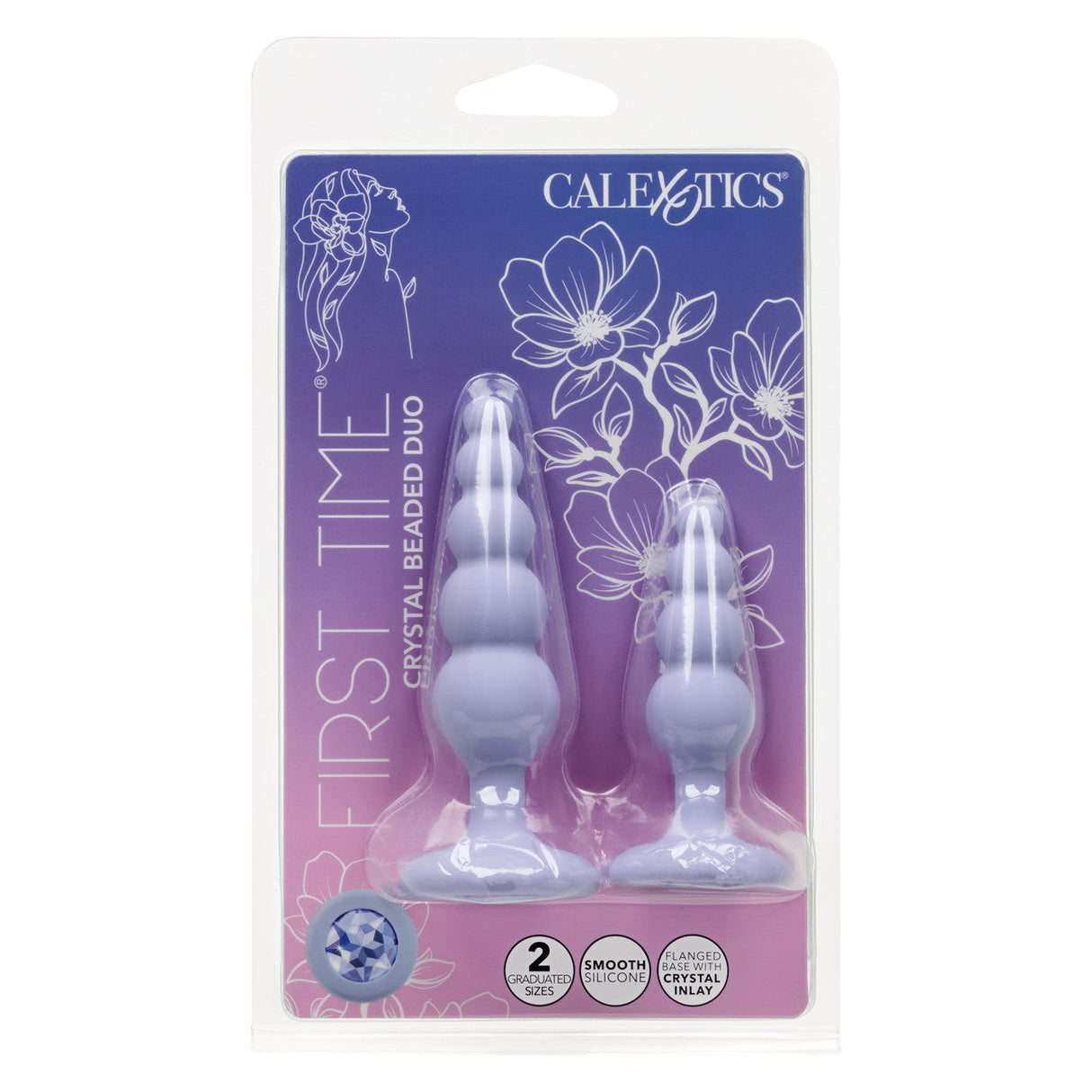 CalExotics - First Time Crystal Beaded Anal Probe Duo (Purple) CE2189 CherryAffairs
