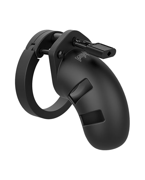 Shots - ManCage Model 21 Silicone Chastity Cage (Black) ST1085 CherryAffairs