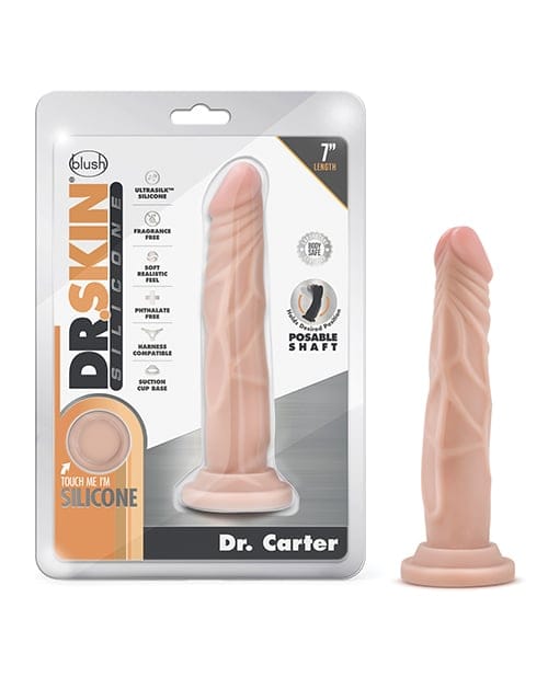 Blush Novelties - Dr Skin Silicone Dr Carter Posable Suction Dildo (Beige) BN1174 CherryAffairs