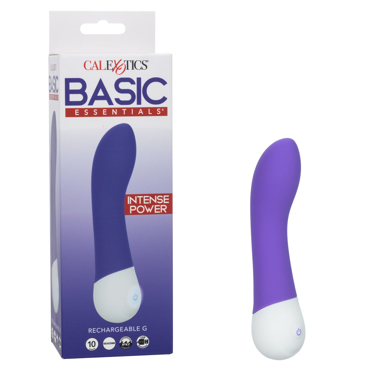 CalExotics - Basic Essentials Rechargeable Curved G Spot Vibrator (Purple) CE2183 CherryAffairs