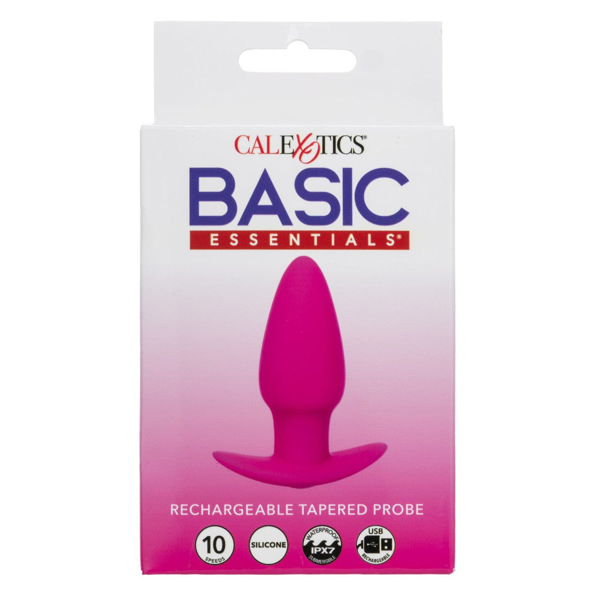 CalExotics - Basic Essentials Rechargeable Tapered Vibrating Probe (Pink) CE2185 CherryAffairs