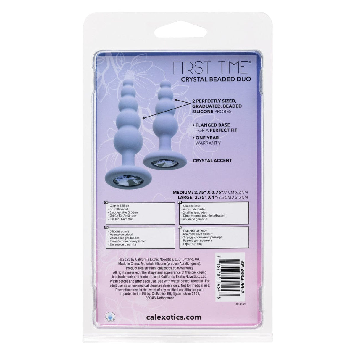 CalExotics - First Time Crystal Beaded Anal Probe Duo (Purple) CE2189 CherryAffairs