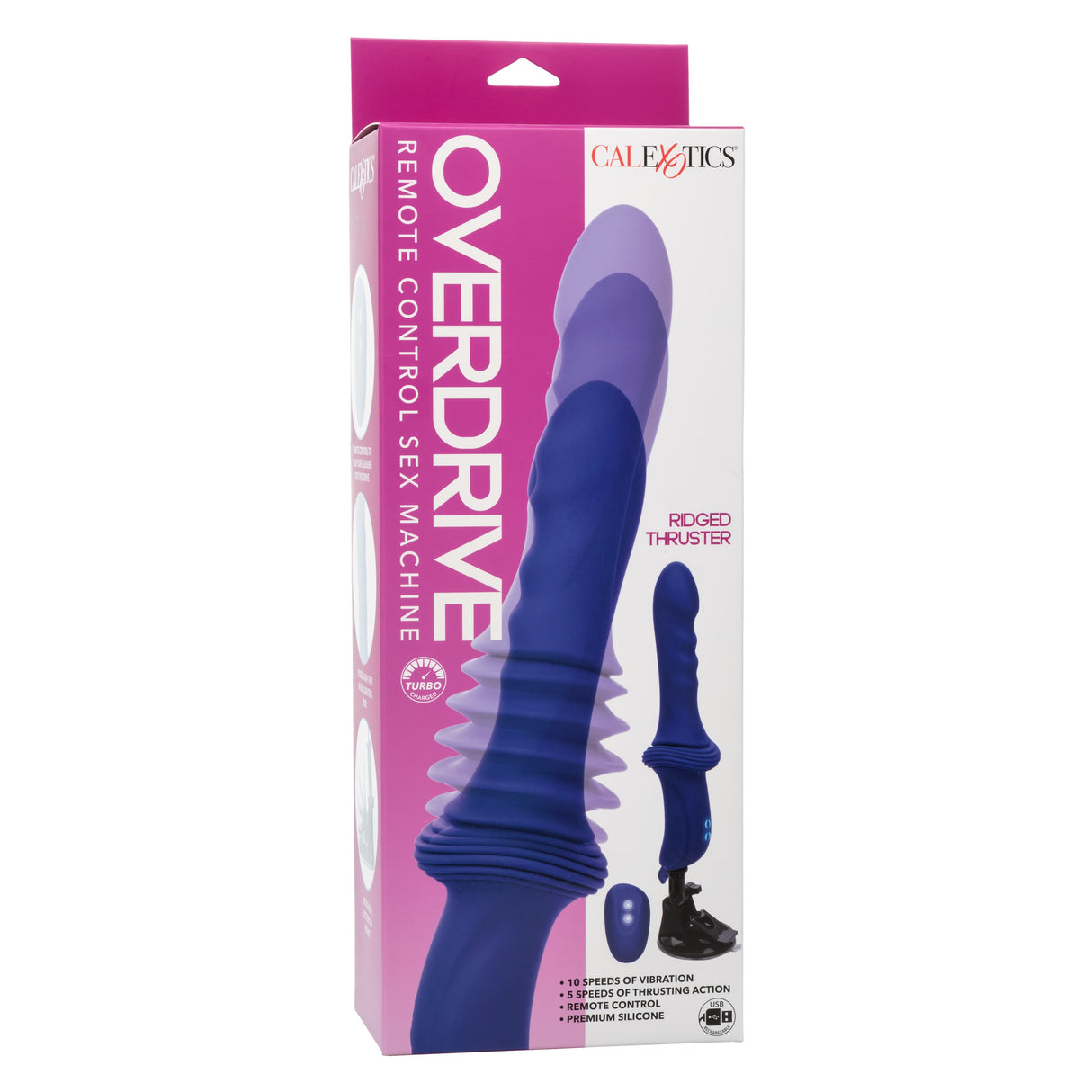 California Exotics - Overdrive Remote Control Sex Machine Ridged Thruster (Blue) CE2117 CherryAffairs