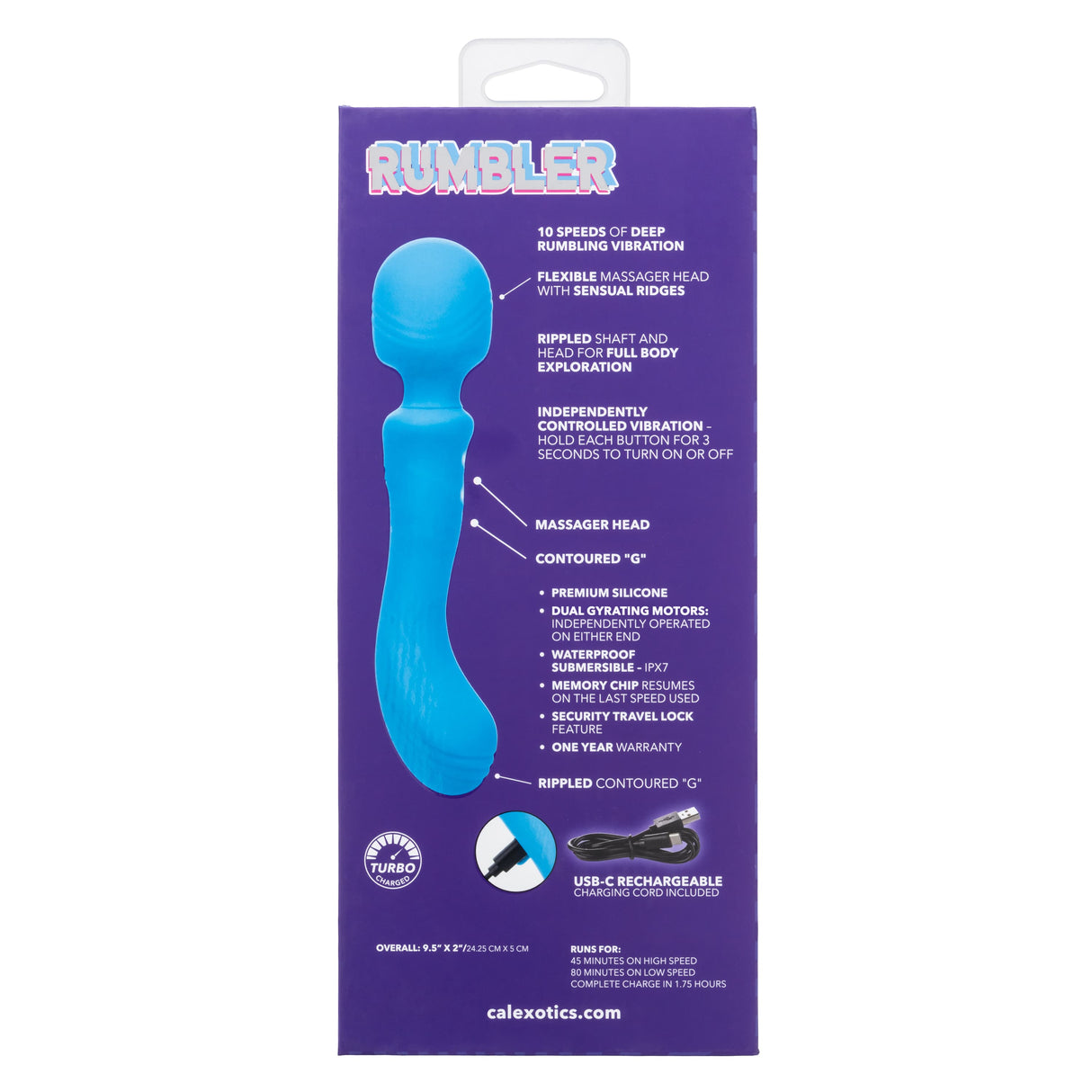 California Exotics - Rumbler Rumble Wand Massager (Blue) CE2120 CherryAffairs