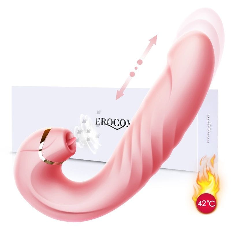 Erocome - Draco Thrusting Vibrating Sucking Heating Dildo (Pink) G Spot Dildo (Vibration) Rechargeable