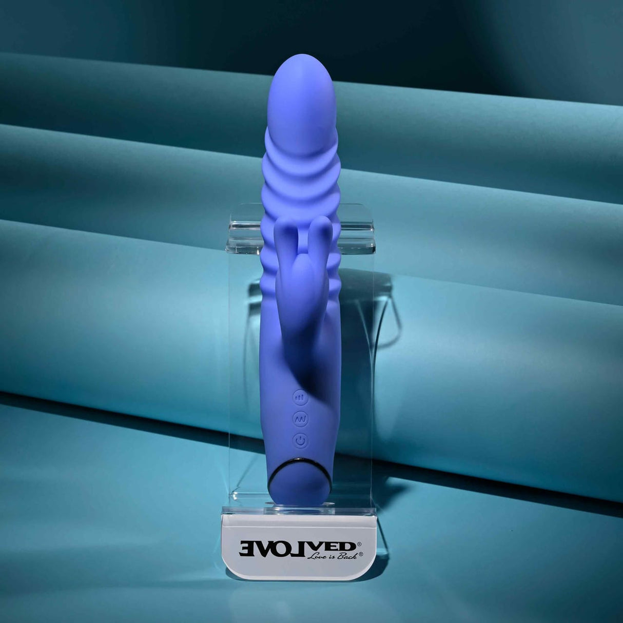 Evolved - Knock Knock Rechargeable Rabbit Vibrator (Blue) EV1219 CherryAffairs