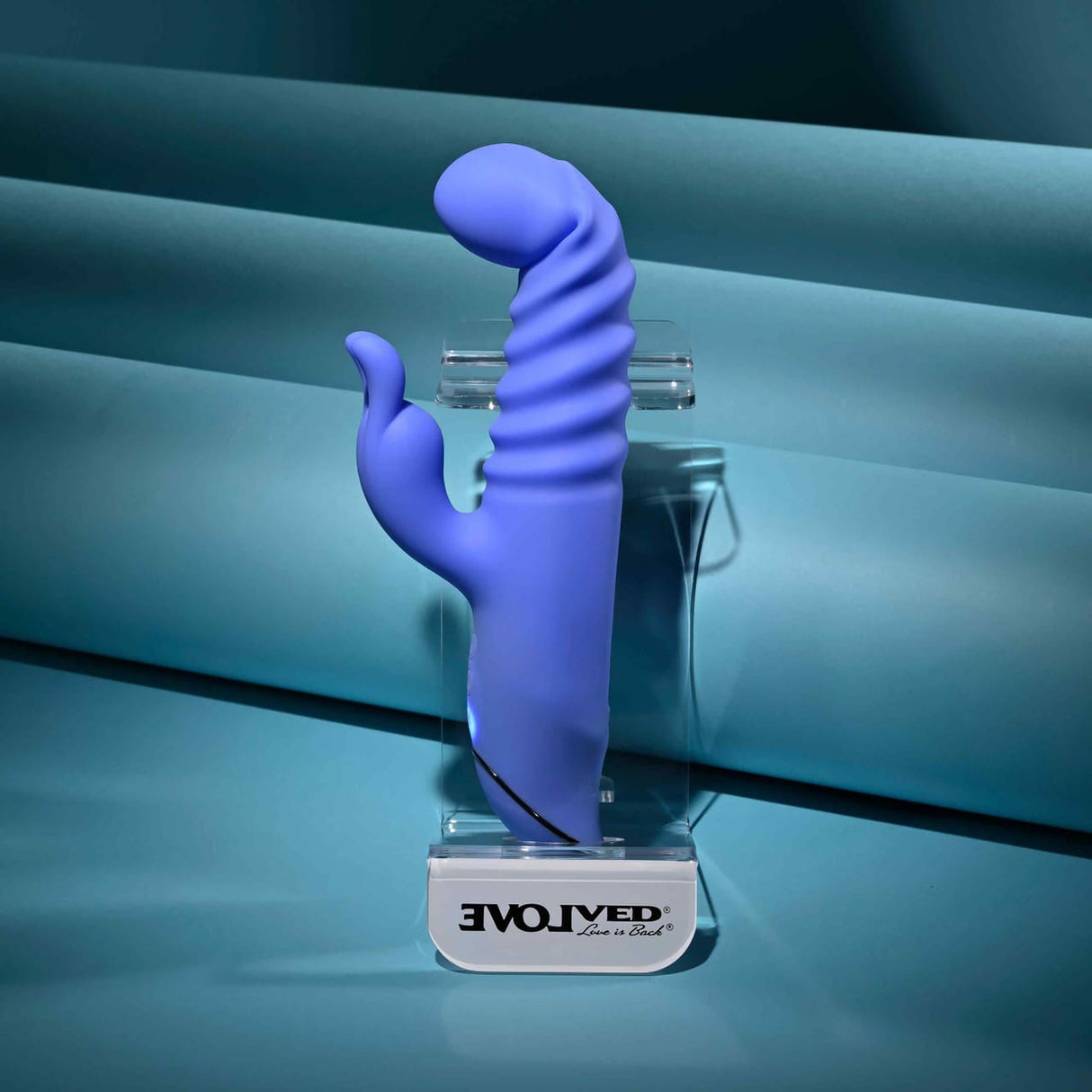 Evolved - Knock Knock Rechargeable Rabbit Vibrator (Blue) EV1219 CherryAffairs