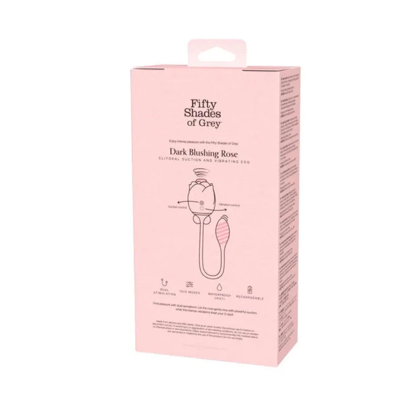Fifty Shades of Grey - Dark Blushing Rose Clitoral Air Stimulator Vibrator (Black) FSG1185 CherryAffairs