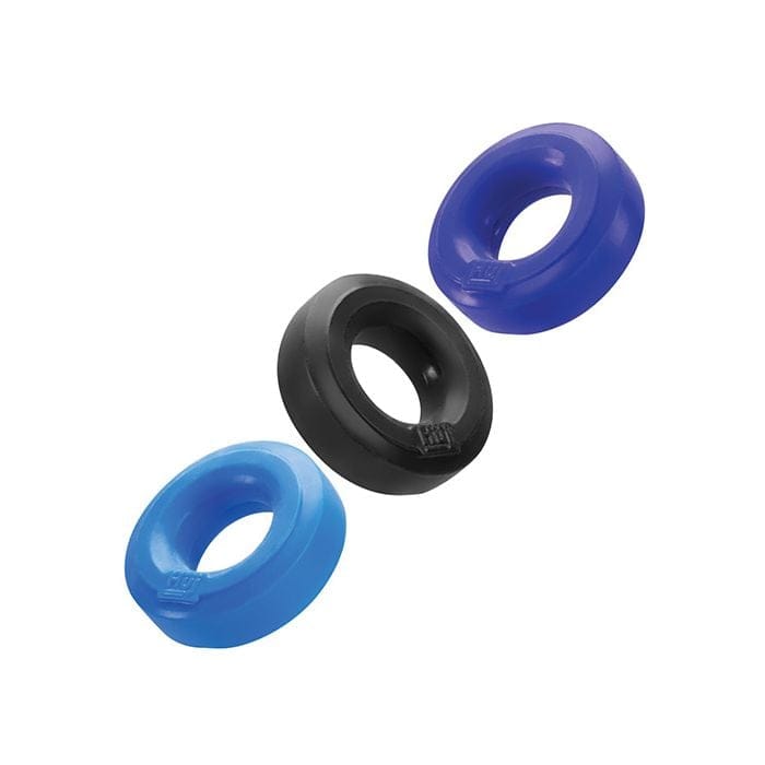 Hunky Junk - Cobalt Three Piece Stretch Cock Ring Set (Blue) OX1050 CherryAffairs