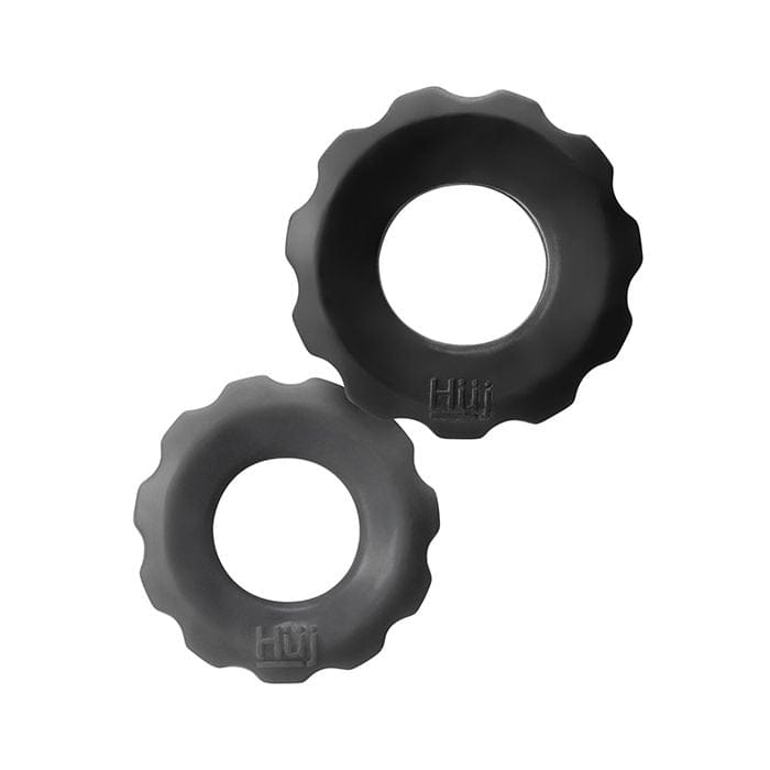 Hunky Junk - Cog Textured Cock Ring Set in Two Sizes OX1051 CherryAffairs