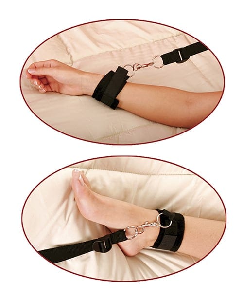 Pipedream - Fetish Fantasy Under Bed Restraint Kit with Four Cuffs (Black) PD2060 CherryAffairs