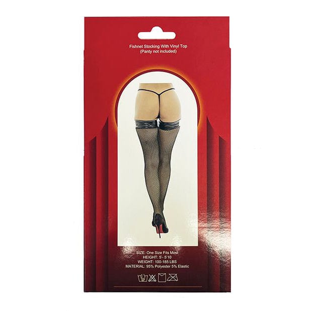 Popsi Lingerie - Vinyl Top Fishnet Stocking O/S (Black) Stockings