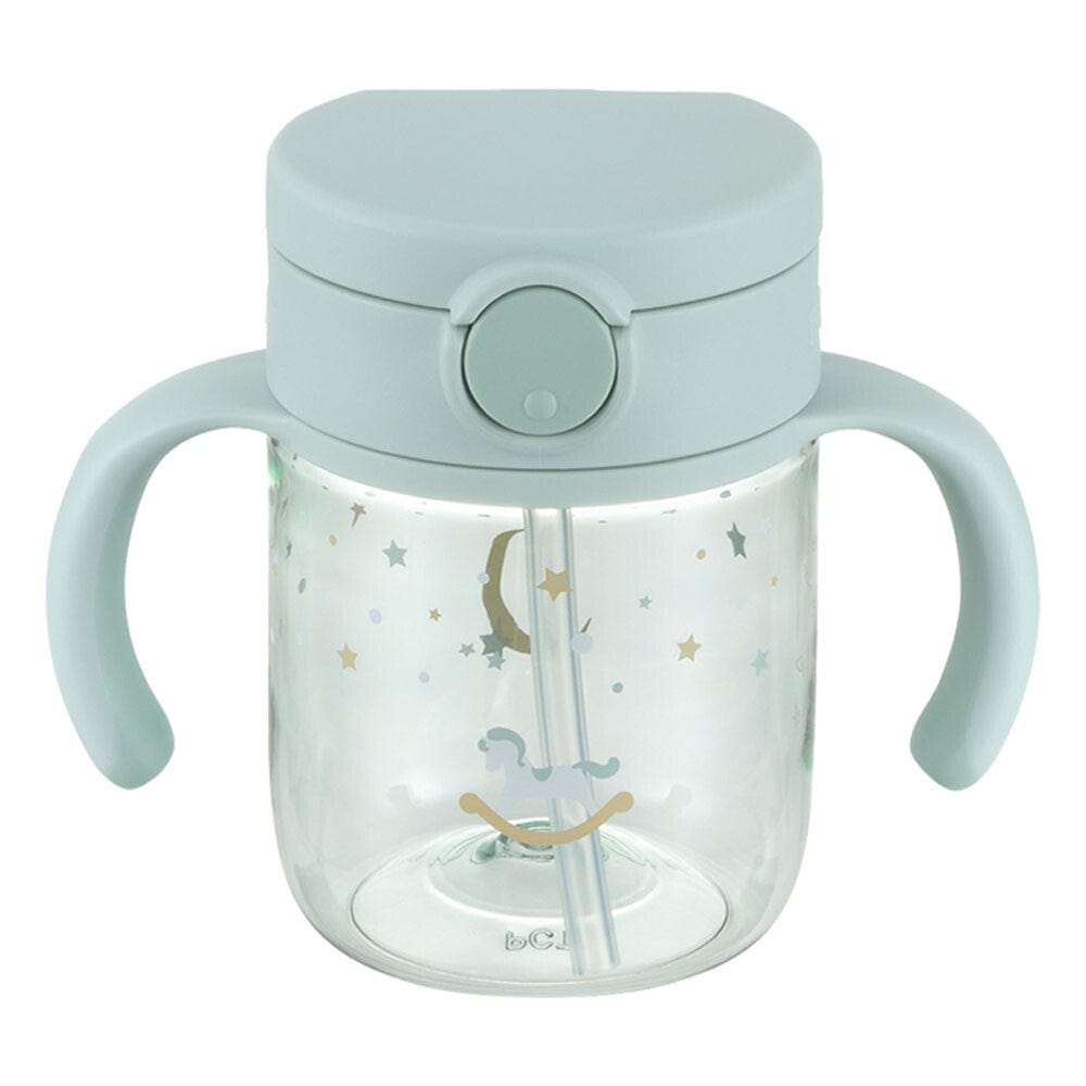 Richell - Axstars Baby Straw Cup Clear Tritan Training Water Bottle Mug Light Blue 4945680204422 Baby Water Bottle