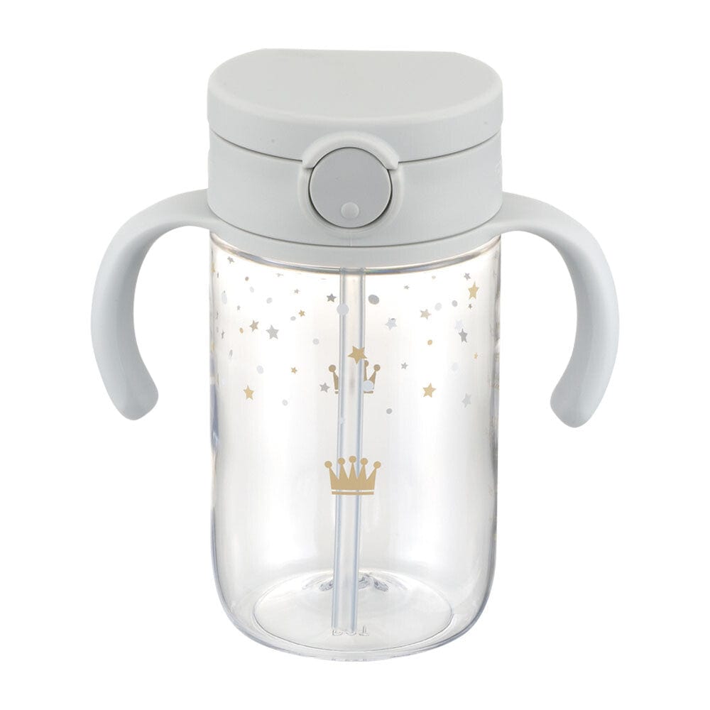 Richell - Axstars Baby Straw Cup Clear Tritan Training Water Bottle Mug Light Gray 4945680204446 Baby Water Bottle