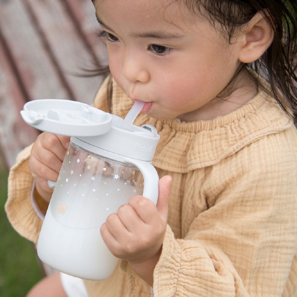 Richell - Axstars Baby Straw Cup Clear Tritan Training Water Bottle Mug Baby Water Bottle
