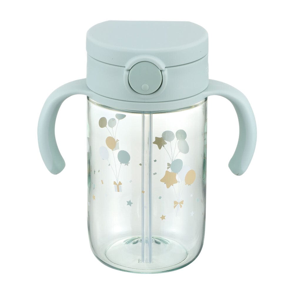 Richell - Axstars Baby Straw Cup Clear Tritan Training Water Bottle Mug Light Blue 4945680204453 Baby Water Bottle
