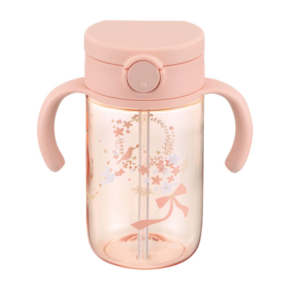 Richell - Axstars Baby Straw Cup Clear Tritan Training Water Bottle Mug Pink 4945680204460 Baby Water Bottle