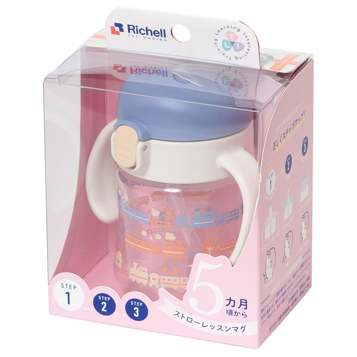 Richell - T.L.I Baby Stage 1 Try Sippy Spout Clear Training Water Bottle Mug Baby Water Bottle
