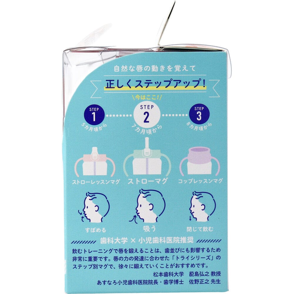 Richell - T.L.I Baby Stage 2 Try Straw Clear Training Water Bottle Mug Baby Water Bottle