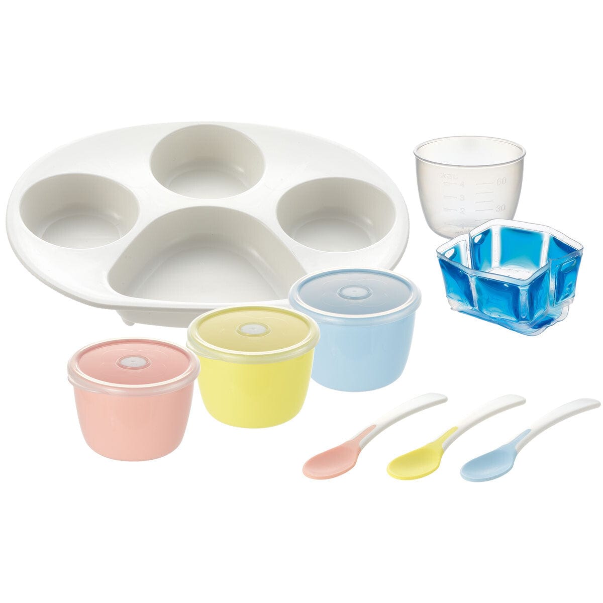 Richell - T.L.I Try Series Baby Food Starter Tableware Set Baby Utensils Set