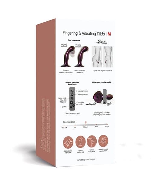 Strap On Me - Fingering and Vibrating Rechargeable Dildo (Purple) SOM1001 CherryAffairs