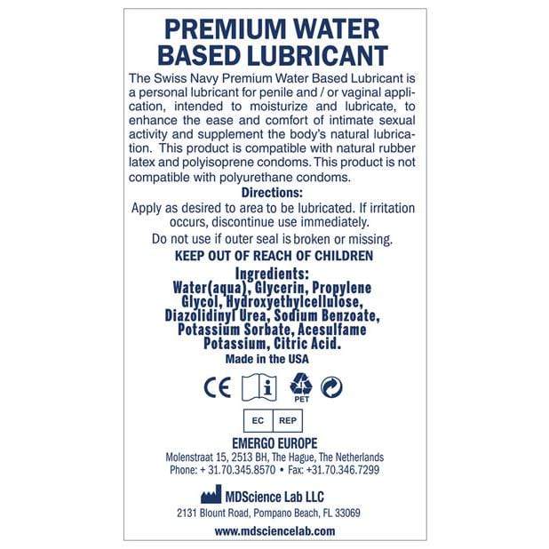 Swiss Navy - Water Based Premium Lubricant CherryAffairs