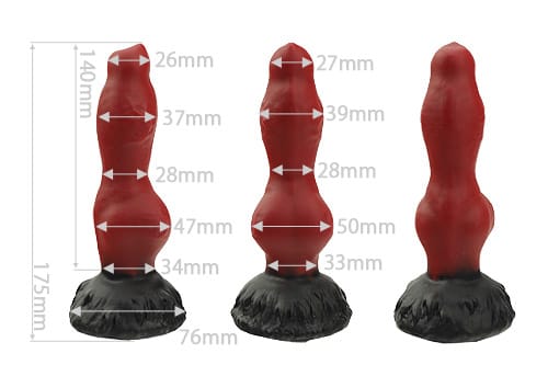 Tomax - Garm Fantasy Silicone Suction Cup Dildo (Wine Red/Black) CherryAffairs
