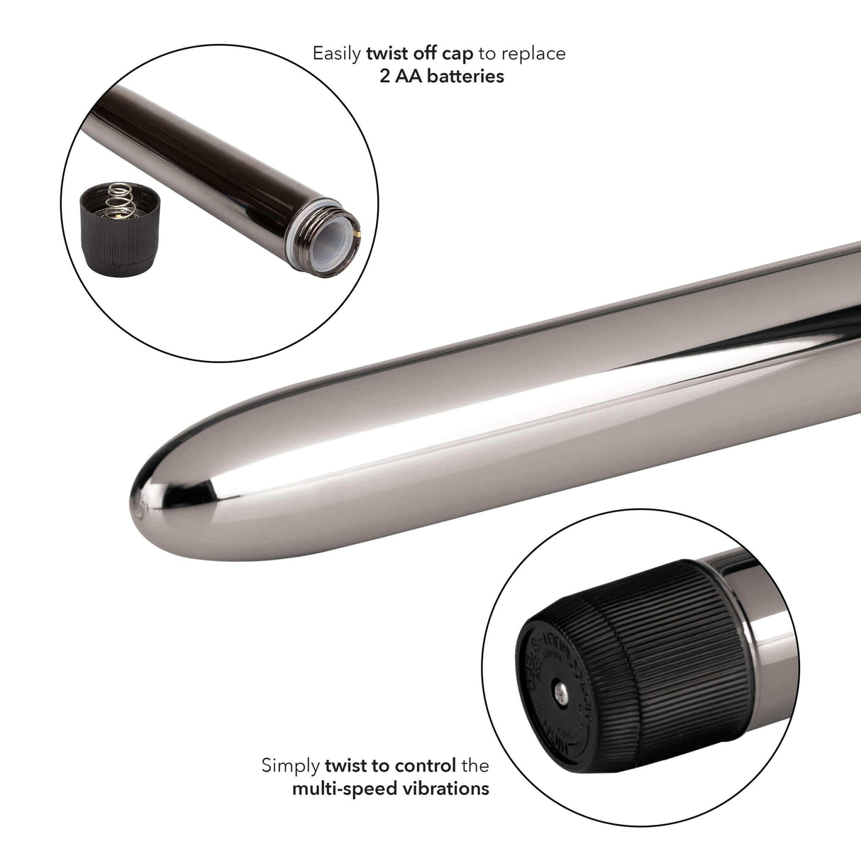 California Exotics - COLT Metal Rod Vibrator Non Realistic Dildo w/o suction cup (Vibration) Non Rechargeable