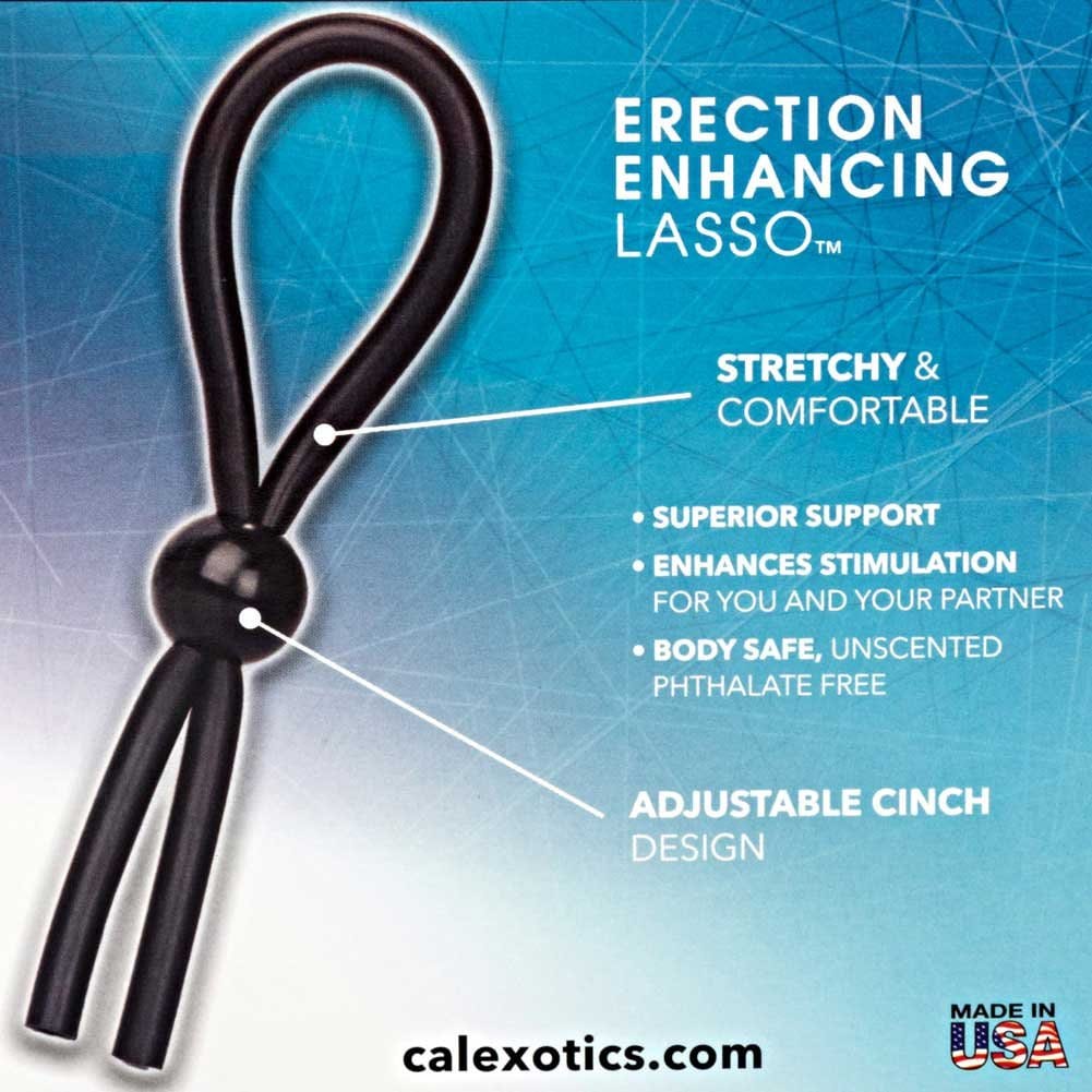 California Exotics - Dr Joel Kaplan Erection Enhancing Lasso Cock Ring (Black) Cock Ring (Non Vibration)