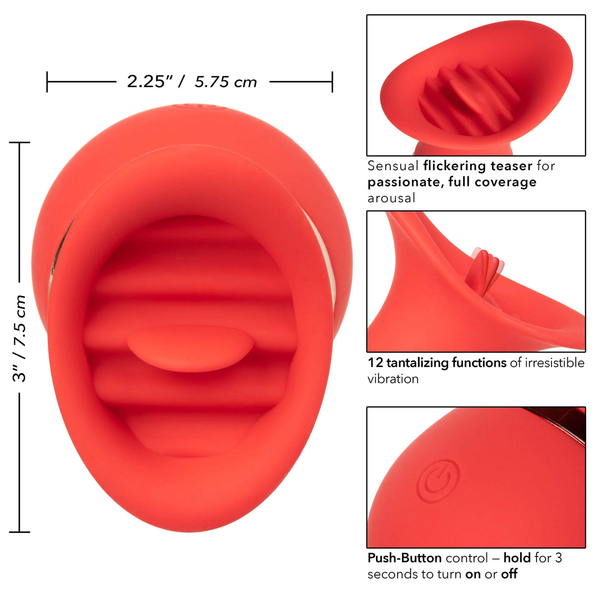 California Exotics - French Kiss Charmer Clit Massager (Red) CE1777 CherryAffairs