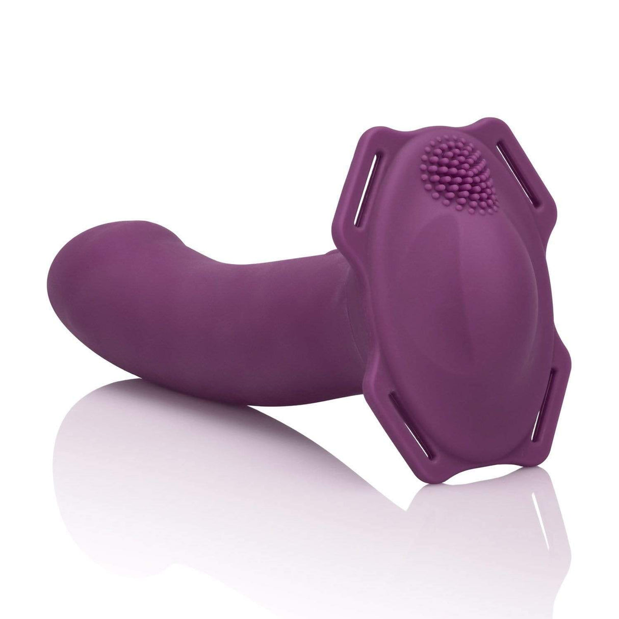 California Exotics - Me2 Rumbler Strap On Vibrating Dildo (Purple) Strap On with Non hollow Dildo for Female (Vibration) Rechargeable