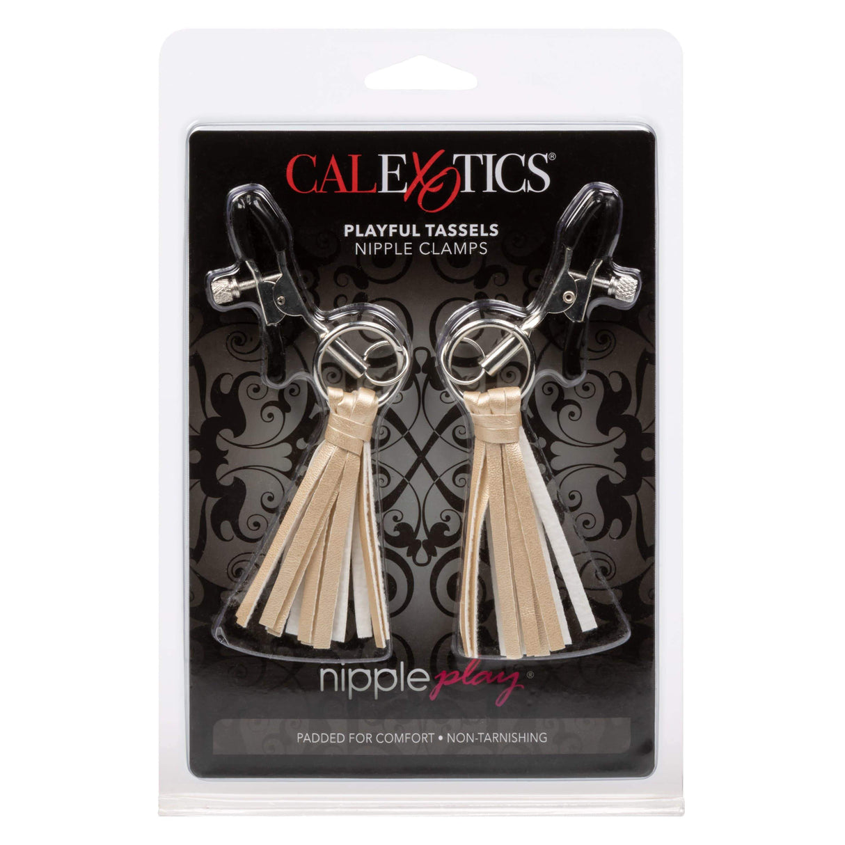 California Exotics - Nipple Play Playful Tassels Nipple Clamps Gold 716770092274 Nipple Clamps (Non Vibration)