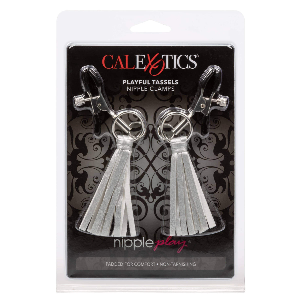 California Exotics - Nipple Play Playful Tassels Nipple Clamps Silver 716770092267 Nipple Clamps (Non Vibration)