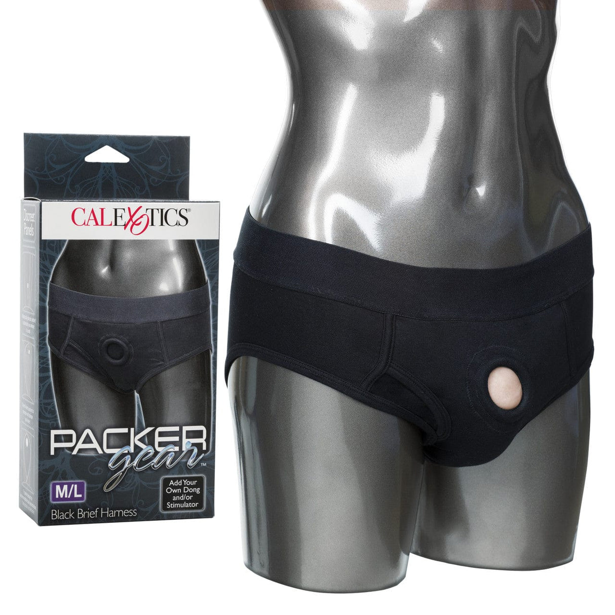 California Exotics - Packer Gear Black Brief Harness Strap On CherryAffairs